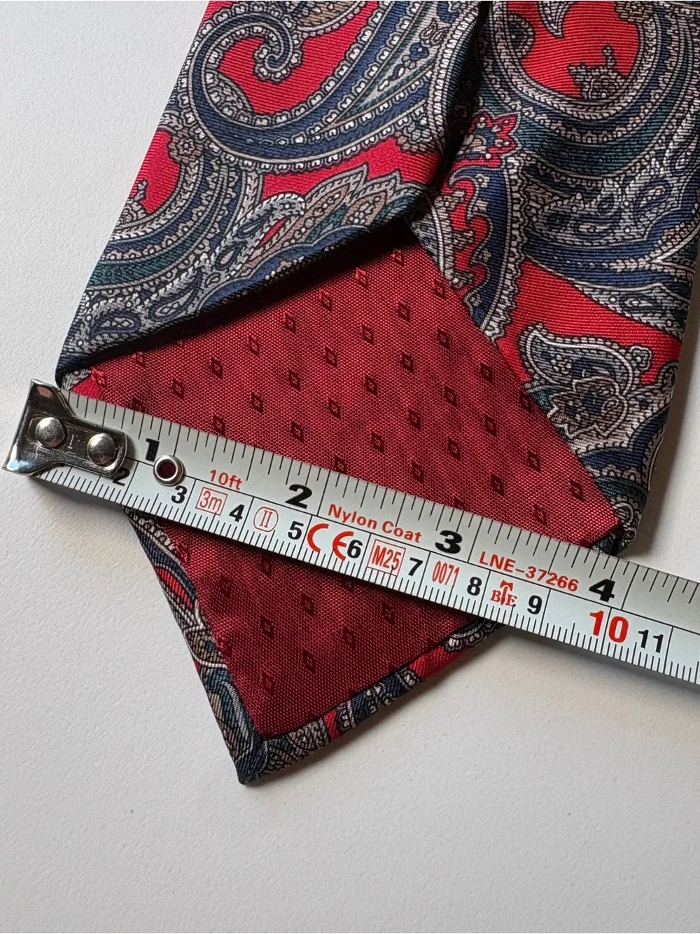 Mark Alexander 100% Silk Tie Extra Long XL Red Teal Blue Paisley Vintage